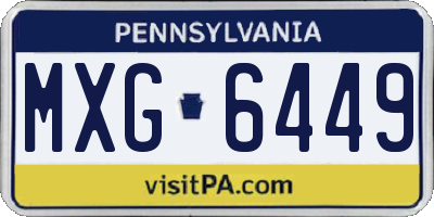 PA license plate MXG6449