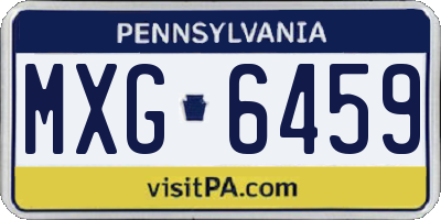 PA license plate MXG6459