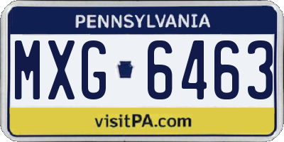PA license plate MXG6463