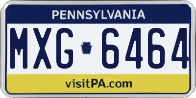 PA license plate MXG6464