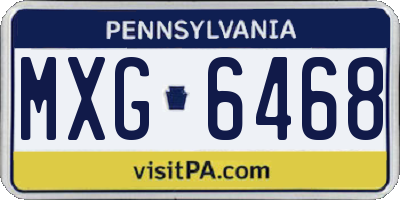 PA license plate MXG6468