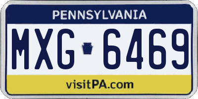 PA license plate MXG6469