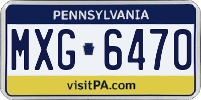 PA license plate MXG6470