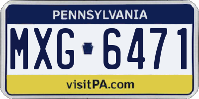 PA license plate MXG6471