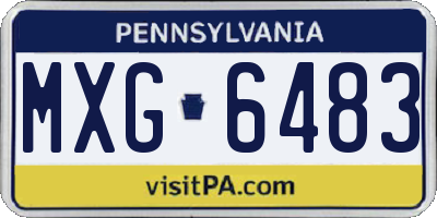 PA license plate MXG6483