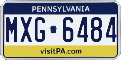 PA license plate MXG6484