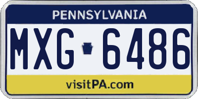 PA license plate MXG6486