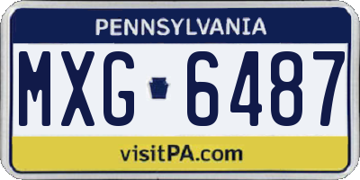 PA license plate MXG6487