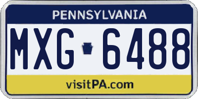 PA license plate MXG6488