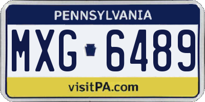 PA license plate MXG6489