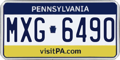 PA license plate MXG6490