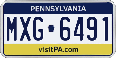 PA license plate MXG6491