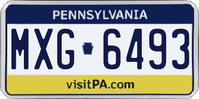 PA license plate MXG6493