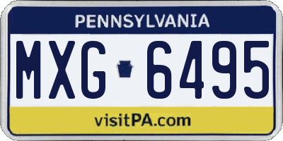 PA license plate MXG6495