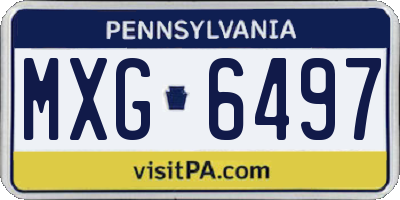PA license plate MXG6497