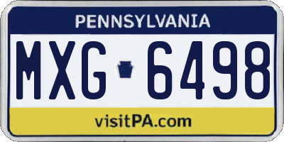 PA license plate MXG6498
