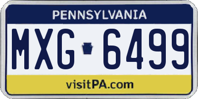 PA license plate MXG6499