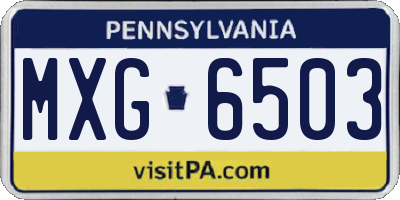 PA license plate MXG6503