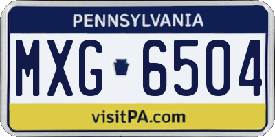 PA license plate MXG6504