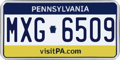 PA license plate MXG6509