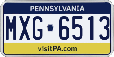 PA license plate MXG6513