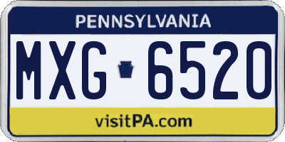 PA license plate MXG6520