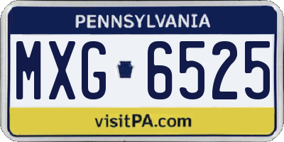 PA license plate MXG6525