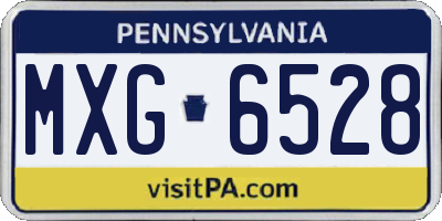 PA license plate MXG6528