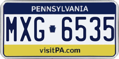 PA license plate MXG6535