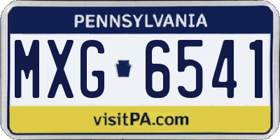 PA license plate MXG6541