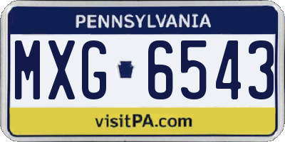 PA license plate MXG6543