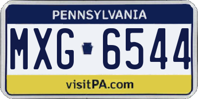 PA license plate MXG6544