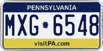 PA license plate MXG6548