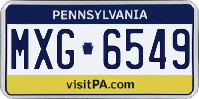 PA license plate MXG6549