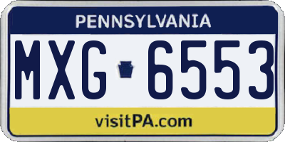 PA license plate MXG6553