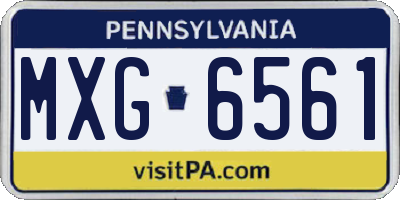 PA license plate MXG6561