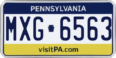 PA license plate MXG6563