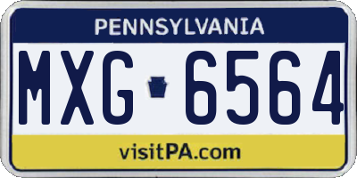 PA license plate MXG6564