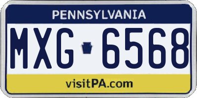 PA license plate MXG6568