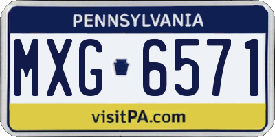PA license plate MXG6571