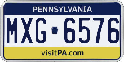 PA license plate MXG6576