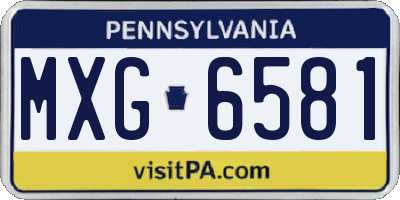 PA license plate MXG6581