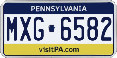 PA license plate MXG6582