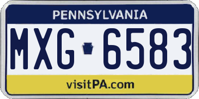 PA license plate MXG6583