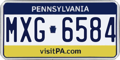 PA license plate MXG6584
