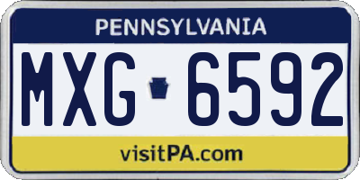PA license plate MXG6592