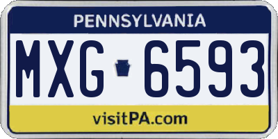 PA license plate MXG6593