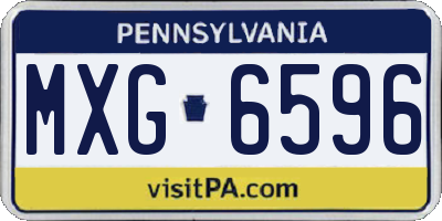 PA license plate MXG6596
