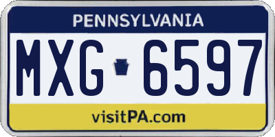 PA license plate MXG6597
