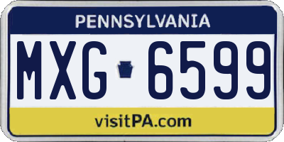 PA license plate MXG6599